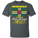 Dominica Runs My Veins-retro T-shirt_black=