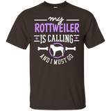 Rottweiler T-shirt My Rottweiler is Calling Dog Gift Shirt_Black
