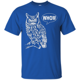 Owl Grammar T-Shirt Whom English Teacher Editor Cool Gift_Black