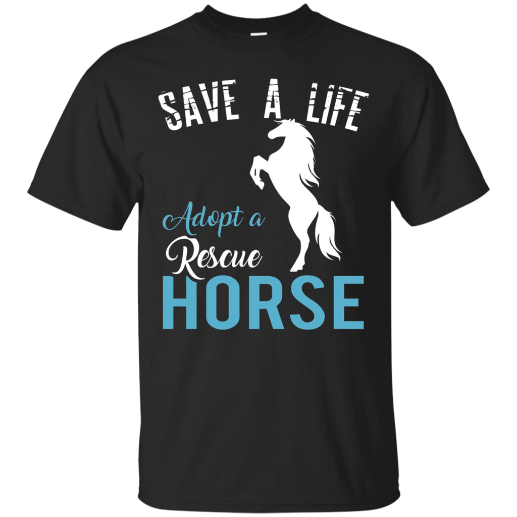 Save A Life Adopt A Rescue Horse - Shirt For Horse Lover_Black