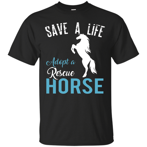 Save A Life Adopt A Rescue Horse - Shirt For Horse Lover_Black