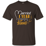 1st Wedding Anniversary Gift For Couple. Wife Husband Shirt_black=