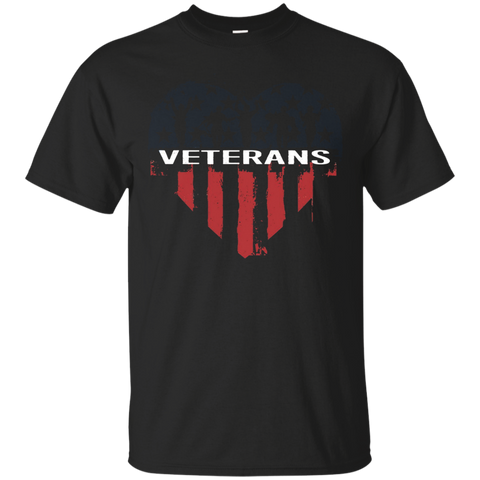 America Veteran Heart Flag T-shirt_black