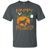 Cocker Spaniel Dog In Pumpkin Happy Halloween Day T-shirt_black
