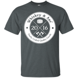 Official Whiskey & Axe Logo T-Shirt - White on Dark_Black