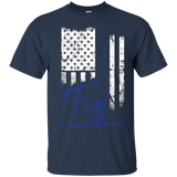 Oilfield shirt- Oilfield flag us blue_Black