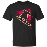 Red Splatter Snowboarding T Shirt Snowboarder Shirt_black=