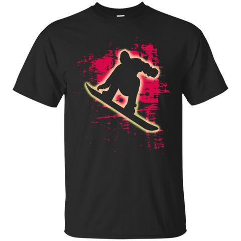 Red Splatter Snowboarding T Shirt Snowboarder Shirt_black=