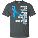 Support Prostate Cancer Awareness T-shirt Light Blue Ribbon_Black