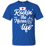 Rockin' The Nurse Life T Shirt Funny Professional Hospital_Black