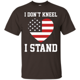 I Don't Kneel - I Stand Love Heart American Flag Tee_black