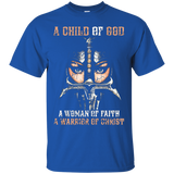 Womens Child of God, Woman of Faith, Warrior of Christ TShirt_Black