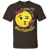 OMG, I'm 6th Years Old Birthday Emoji TShirt for Girl Party_Black