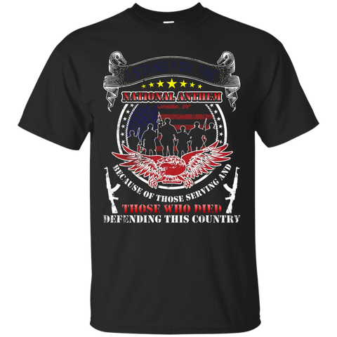 I Stand For The National Anthem Tshirt Gift Patriotic Usa_black