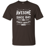 70th Birthday Gift T-shirt Awesome Since 1947_asphalt=