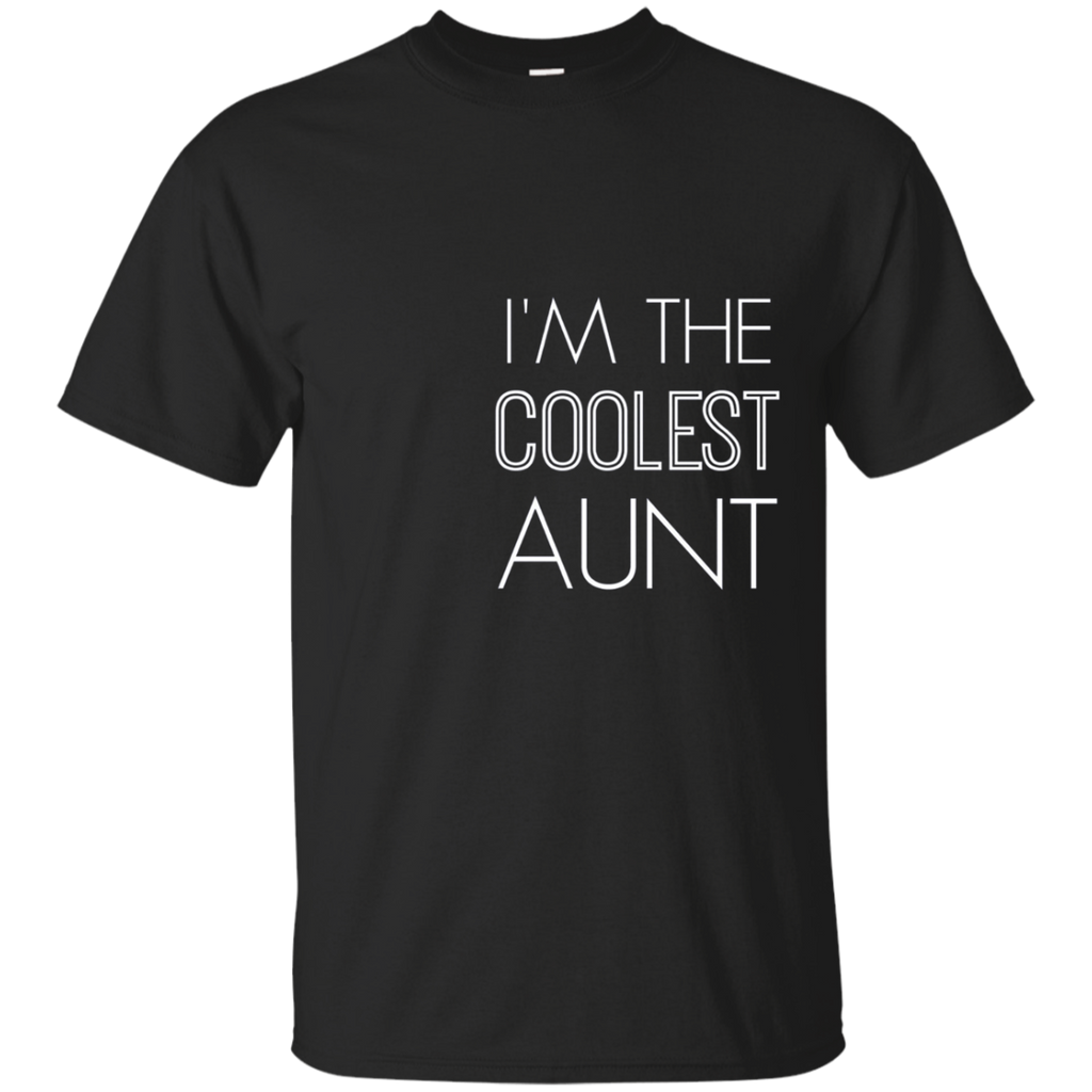 Womens I'm the Coolest Aunt Fun Family Quotes T-shirt_Navy
