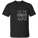 Womens I'm the Coolest Aunt Fun Family Quotes T-shirt_Navy