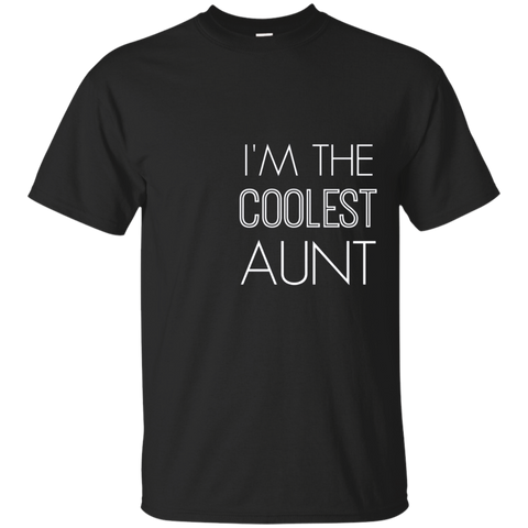 Womens I'm the Coolest Aunt Fun Family Quotes T-shirt_Navy