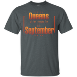 Queens are Made in September Birthday Gift Tshirt Tee_Black
