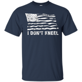I Don't Kneel United We Stand Flag National Anthem T-shirt_black=