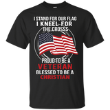 I Stand For The Flag Kneel For The Cross Patriotic T-shirt_black