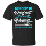 Nobody Is Perfect February 1980 T-shirt 38th Birthday_Black