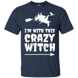 I'm With This Crazy Witch Halloween T-shirt Halloween Party_black=