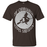 My chihuahua rides shotgun funny halloween shirt_Black