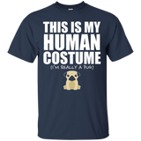 This Is My Human Costume I'm Really A Pug Halloween T-Shirt_Black