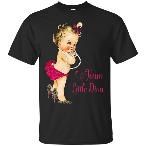Cute Team Little Diva Baby Shower T-shirt_black
