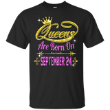 Queens Are Born On September 24 shirt_Black