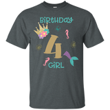 Mermaid 4th Birthday Shirt Birthday Girl T Shirt_Black