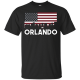 Orlando FL American Flag Skyline T-Shirt_Black