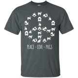 Peace Love Pugs T-Shirt_Black