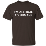 I'm Allergic To Humans T-shirt Short Sleeve Leave Me Alone_black=