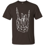 Rock Hand Shirt Skeleton Rocking It Heavy Metal Horns Tee_Black