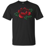 Rose Flower Casual Floral Graphic T-Shirt_Black