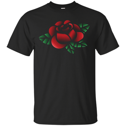 Rose Flower Casual Floral Graphic T-Shirt_Black