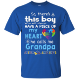 There's This boy-He call me Grandpa - Autism Awareness shirt_Black