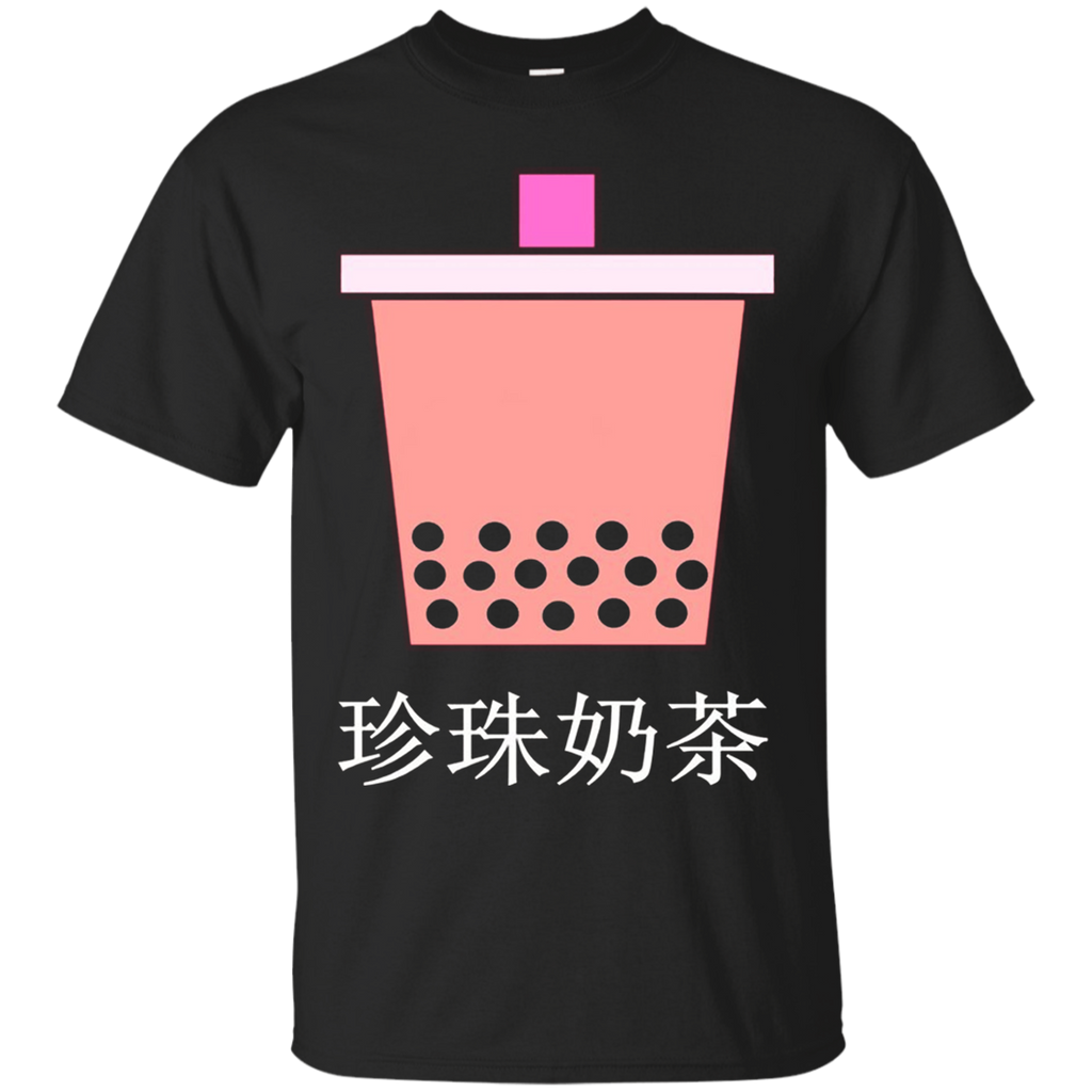 Cute Bubble Boba Drink Chinese T-shirt_black