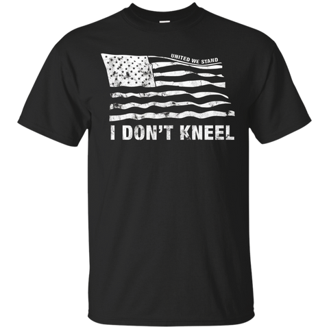 I Don't Kneel United We Stand Flag National Anthem T-shirt_black=