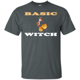 Halloween Basic Witch Shirt Redhead Gift Tee For Cat Lovers_black