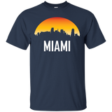 Miami Florida Sunset Skyline Silhouette T-Shirt_Black
