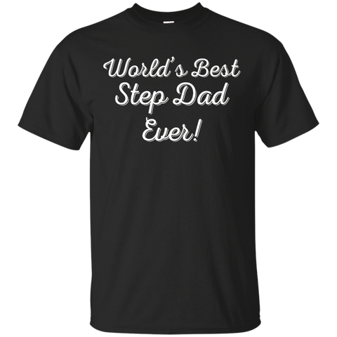 Mens Vintage Typography World's Best Step Dad Ever! T-shirt_black=