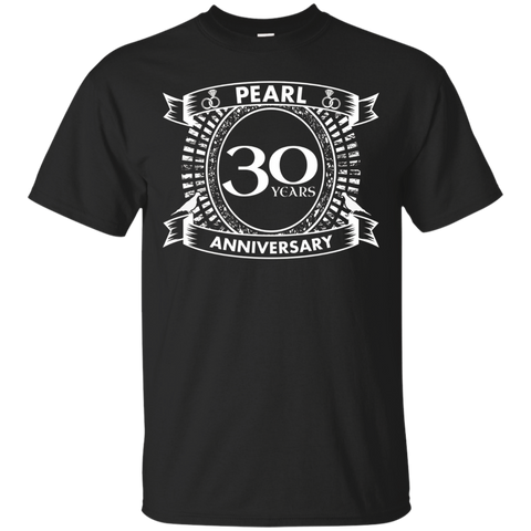 30th Thirtieth Wedding Anniversary Pearl Traditional T-shirt_black