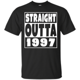 Straight Outta 1997 Funny 20th Birthday Party T-Shirt_Black