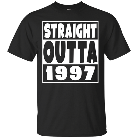 Straight Outta 1997 Funny 20th Birthday Party T-Shirt_Black