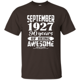September 1927 - 90th Birthday Gifts Funny Shirt_Black