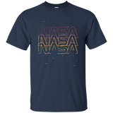 NASA Repeating Rainbow Logo Stars Retro Vintage T-Shirt_Black