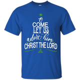 Christian Christmas T-shirt-o Come Let Us Adore Him_black